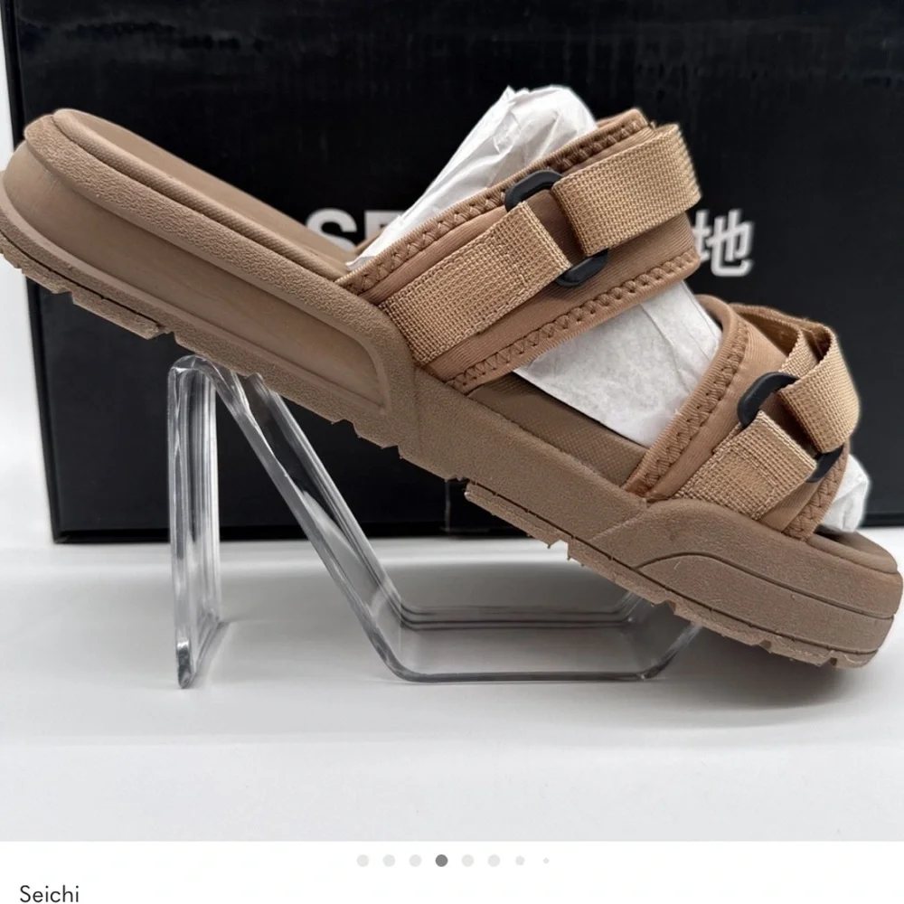 SEICHI YOROI‎ V2 TAN Slide Sandals with Buckle Straps SIZE US10 Euro 43